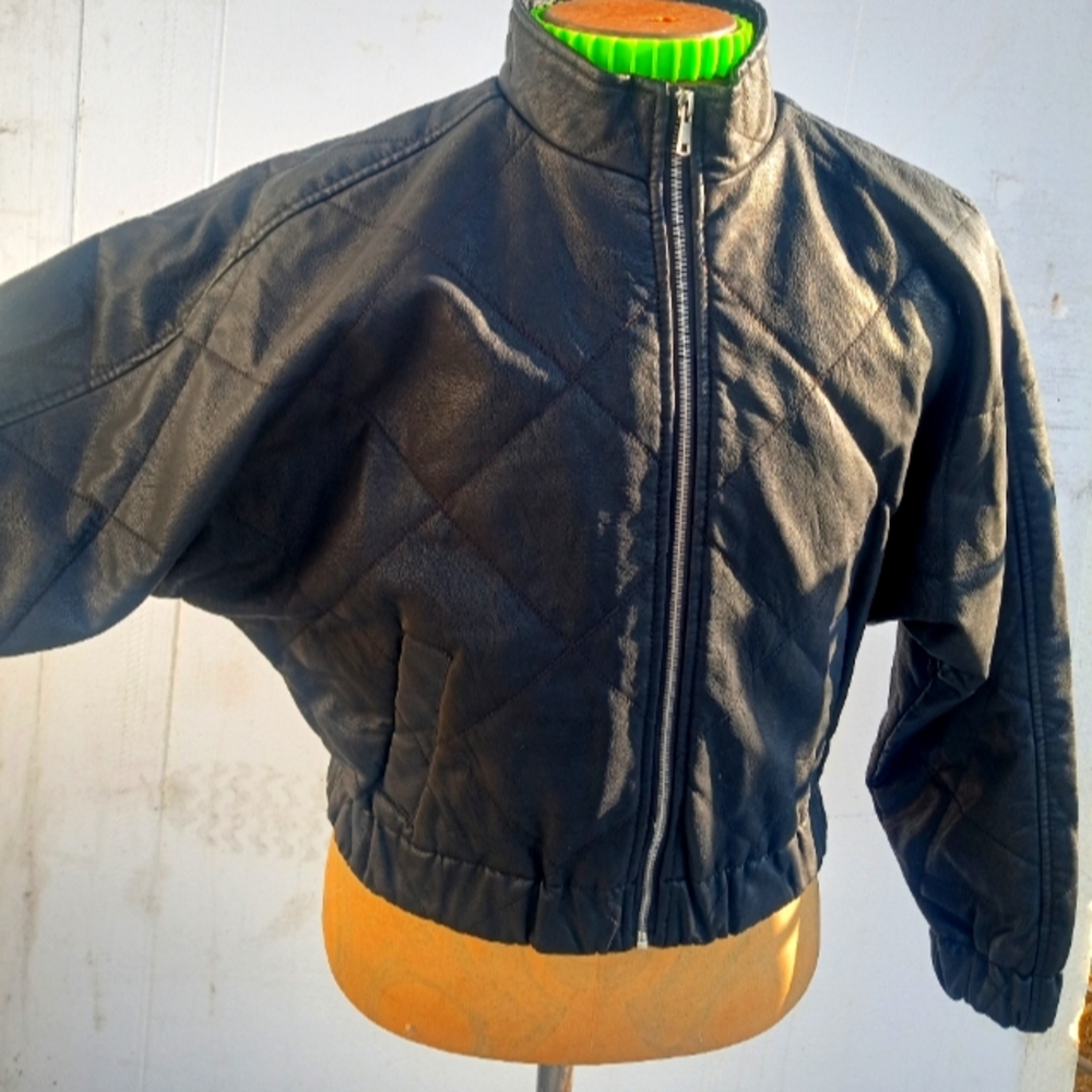 NWOT Alivia Ford Leather Jacket Cropped black Medium